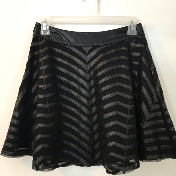 Guess Circle Flared Mini Skirt - (Black) - Picture 1 of 14